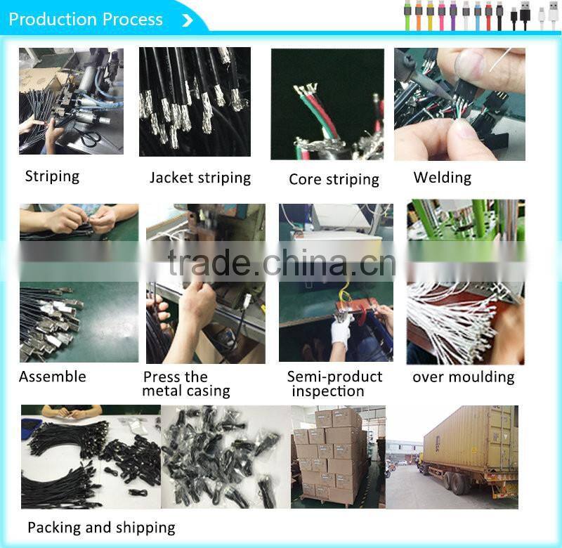 Factory price Supply 2 in 1 usb data cable flexible multi charger data cable for android and for htc phone