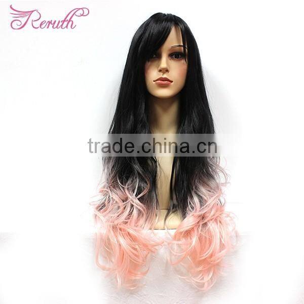 Pretty Lady Top Fashionable Wavy Wholesale Human Hair Wig