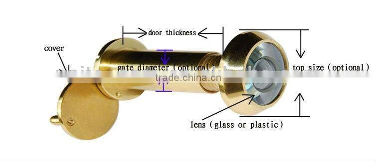 200 Degree high-definition wide angel lens polished Brass Material Door Viewer with cover
