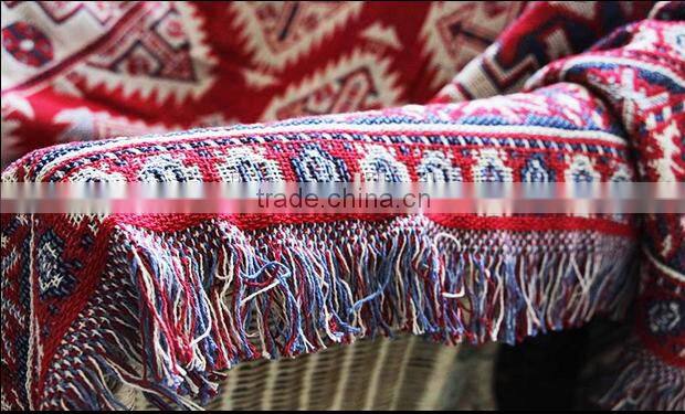Boucle throw blanket french tapestry jacquard woven blanket