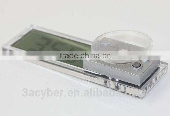 Suction On Windscreen Auto Rear View Mirror Digital Car Thermometer
