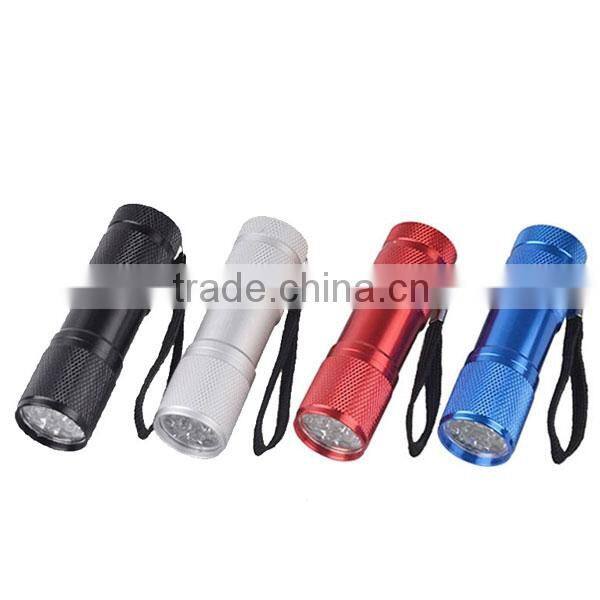 Best 9 LED Mini Aluminum Flashlight Torch for Promotion
