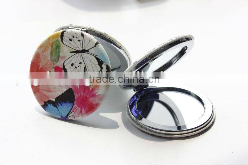 2014 hot scenery painting round make up mirrors for wholesale,MB133