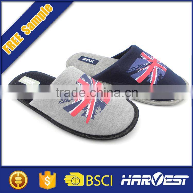embroidered cotton fabric luxury indoor winter slippers, emboss cotton hotel slipper