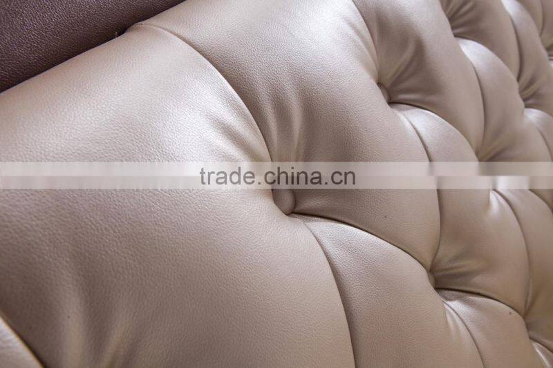 hot sale modern leather bed with chesterfield button DH828