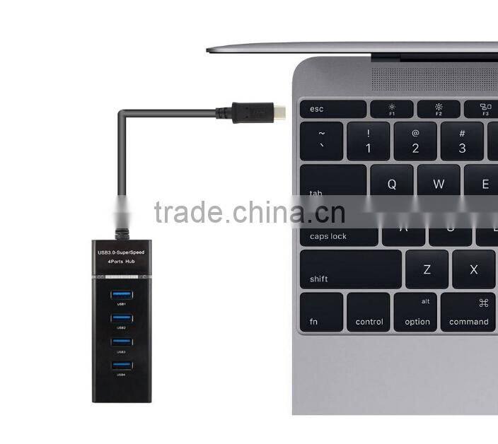 USB 3.1 Type C male to 4 Port USB 3.0 female HUB