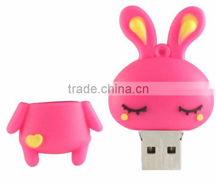 Top selling and cheapest trade assurance attach plastic usb flash drive celever rabit usb flash drives 8gb 16gb usb flash drive