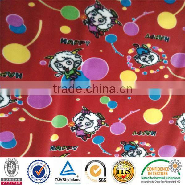 wholesale polyester velour with cartoon print fabric