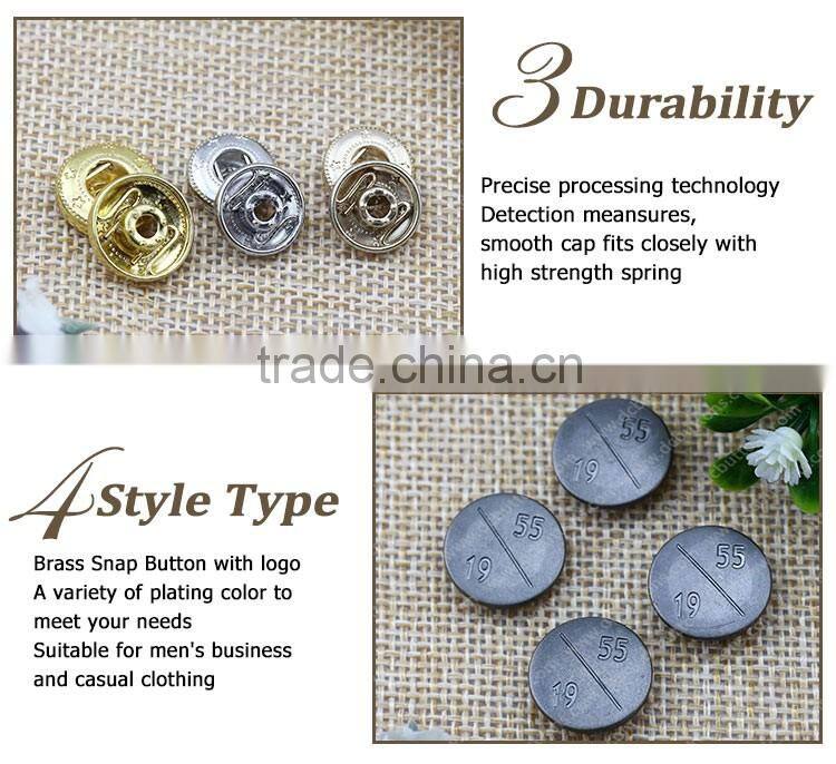 Metal Anti Silver Color Button Four Part Press Button for Jacket and Coat