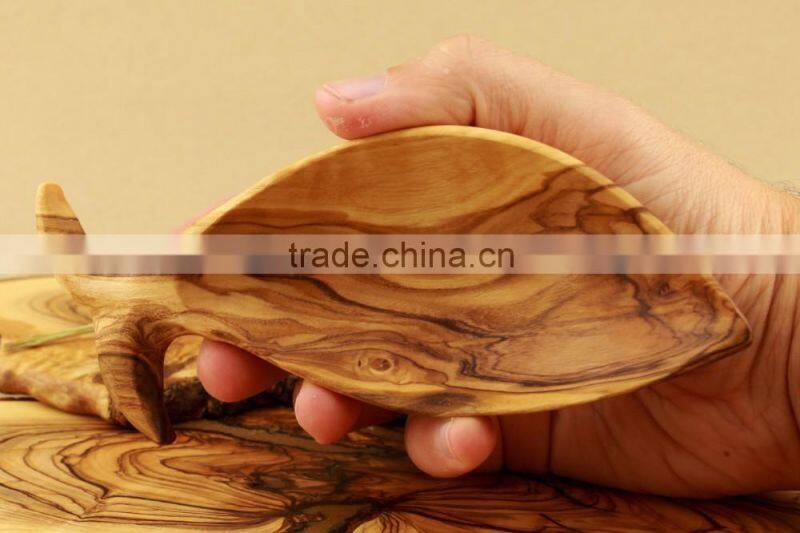Olive Wood Decorative Carved Plate Fish Design