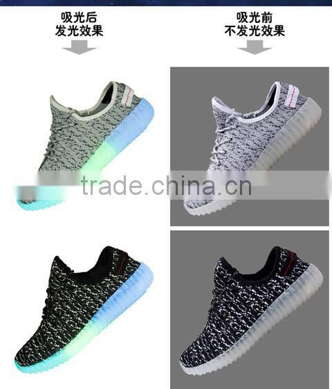 Hot selling reflect light shoes reflect sole flyknit sport shoes CASUAL SHOES