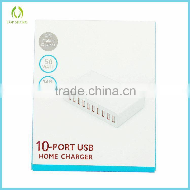 Wholesales 10A US/EU/UK/AU/KS Socket Multi Port USB Charger Station Wall Charger