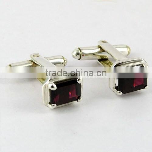 Natural Beauty !! Red Garnet 925 Sterling Silver Cufflinks, Silver Jewelry Manufacturer, Wholesale Cufflinks