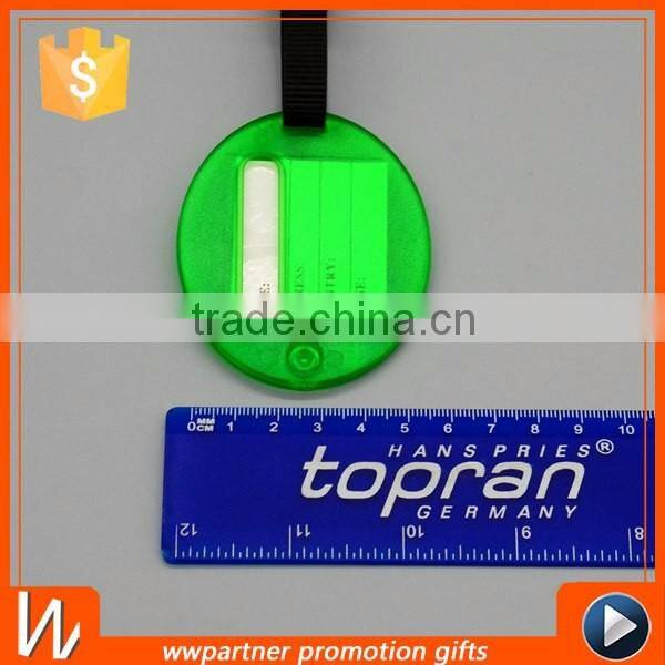 Hard Plastic Travel Luggage Tag Oval Shaped with Strap