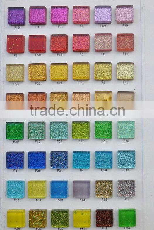 DIY material 3/8"x3/8" glitter glass mosaic craft kit