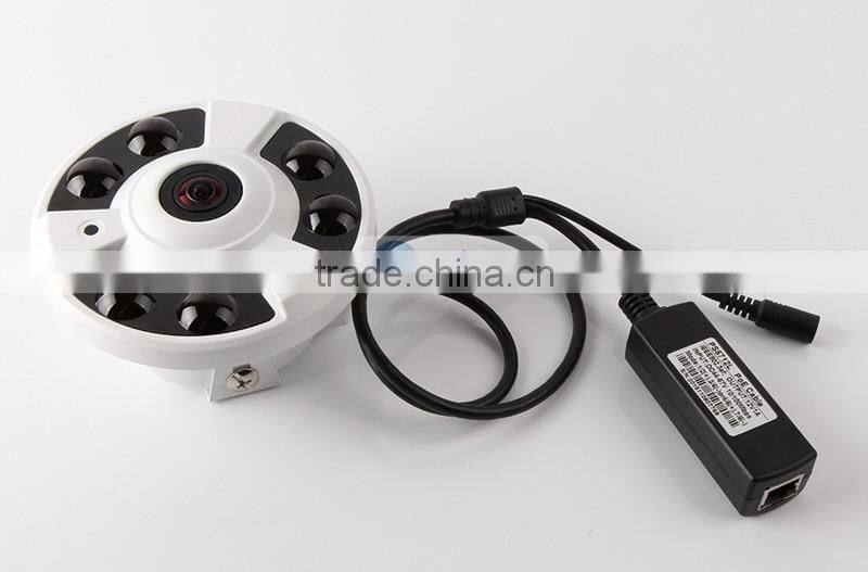 180/360 Degree Wide Angle NightVision 4MP Fisheye Panorama IP Camera With POE Port
