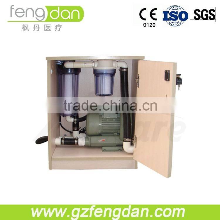 Anti retraction dental suction with oil free piston pump