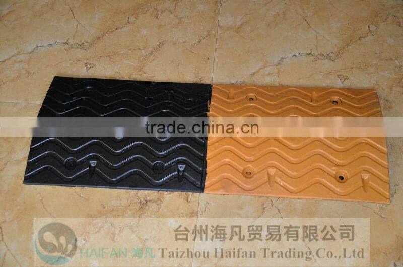 1000*350*40mm heavy strength reflective rubber speed hump for crossing/High quality rubber speed hump used in Intersection