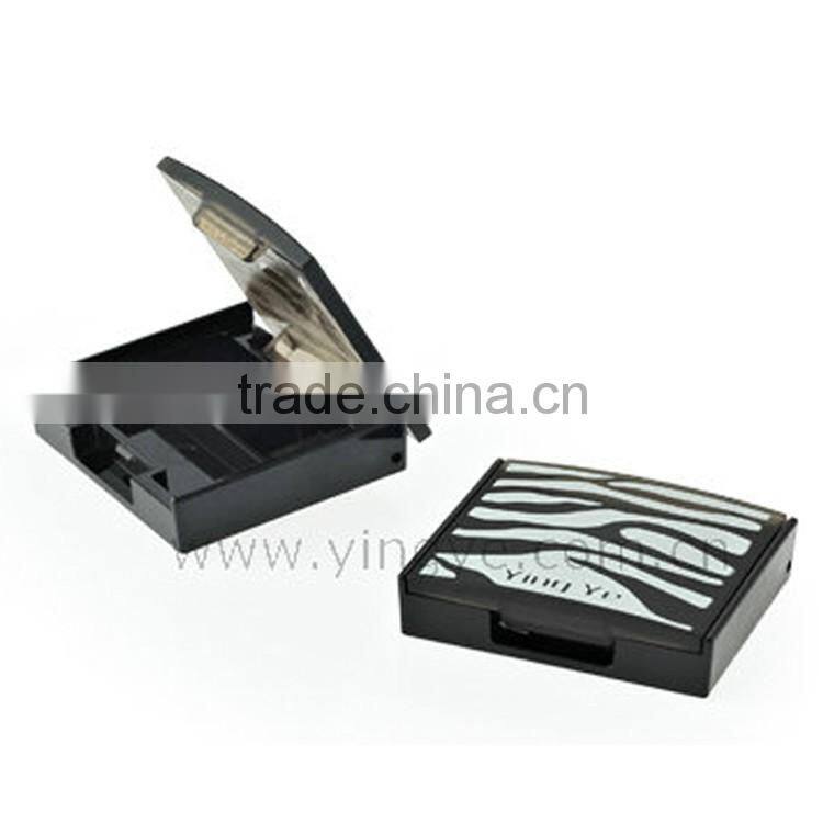 Zebra Pattern Black Square Compact