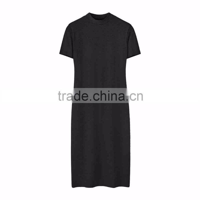 Cultivate one's morality dress female long T-shirt with short sleeves dress after casing head split package hip skirt