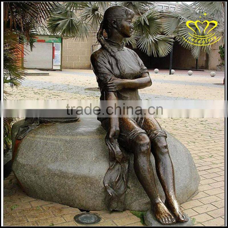 The outdoor garden decoration Figure Sculpture Park Square bronze sculpture