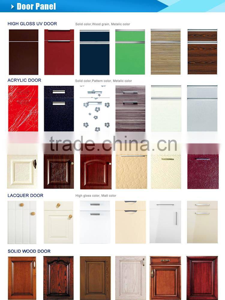 High quality laminate pvc kitchen cabinet door design price China fatory