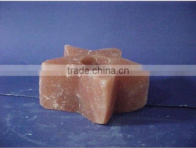 Handmade White Glass Rock Salt Tea Light Candle Holder