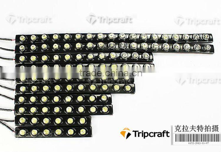 New 2X Car DIY 6 LED DRL Daytime Running Light Lamp Bar Soft Head Car Light Super White
