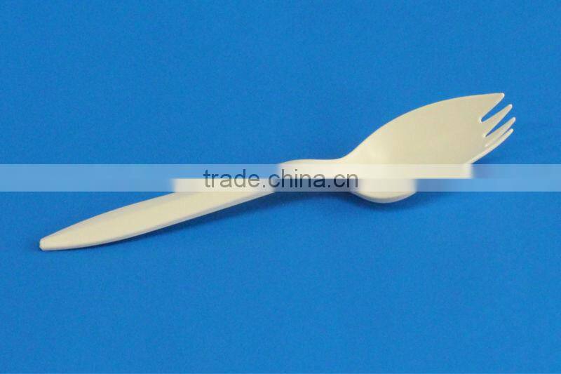 Biodegradable disposable plastic and corn starch spork SGS FDA EN13432 ok biobased