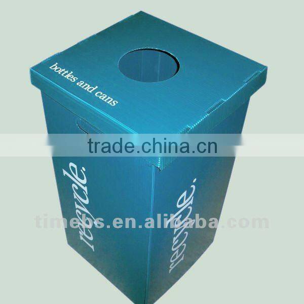 Corrugated plastic waste bins