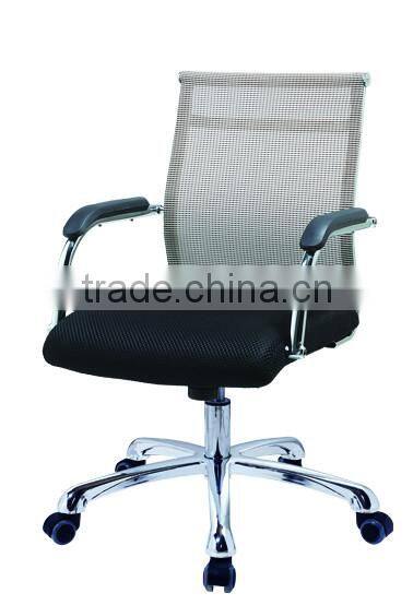 Rotating chromed leg mesh low back task chair with arm/office chair JF44