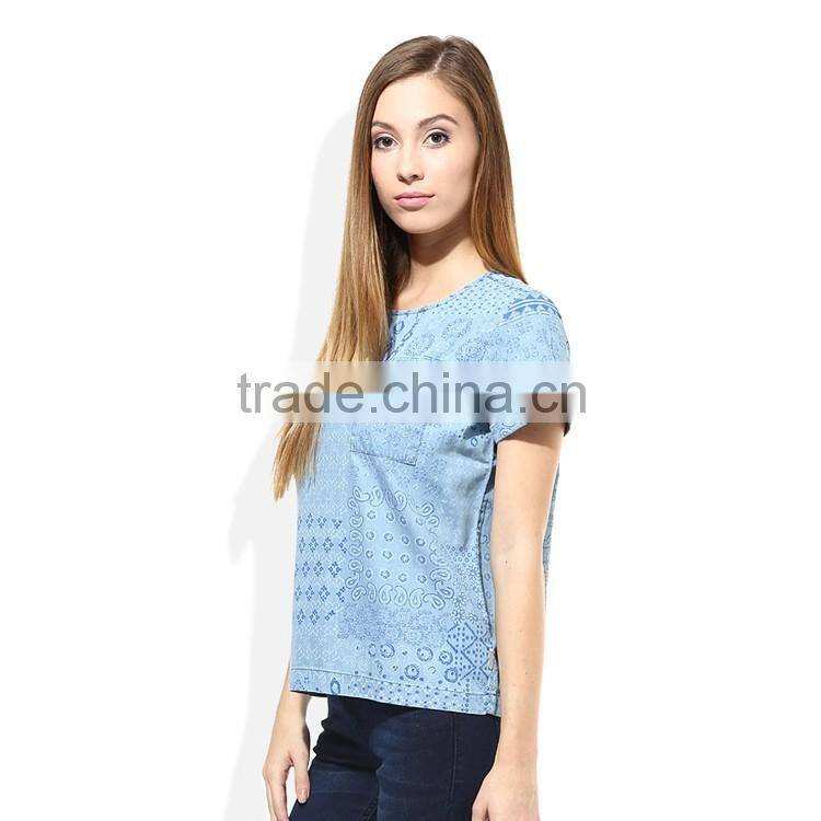 Daijun oem women 180g polyester o neck best quality girl t shirts printed designs