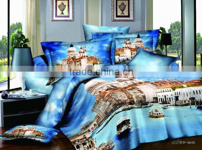 3D scenery design Printed Bedding Set 100% Cotton good Quality 3D bedding set
