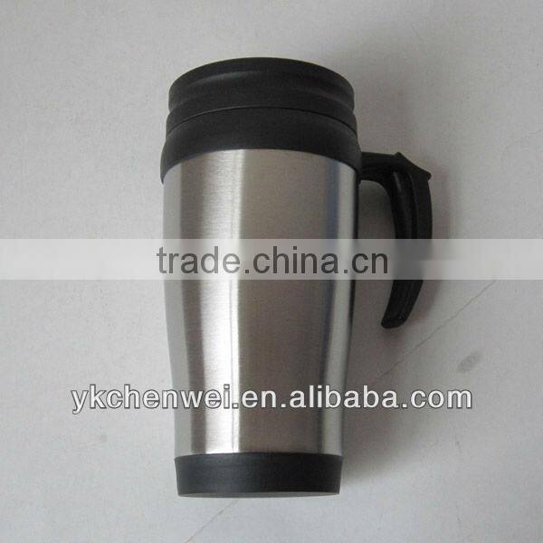 Hot!! 14OZ budget screw lid plastic travel mug with handle
