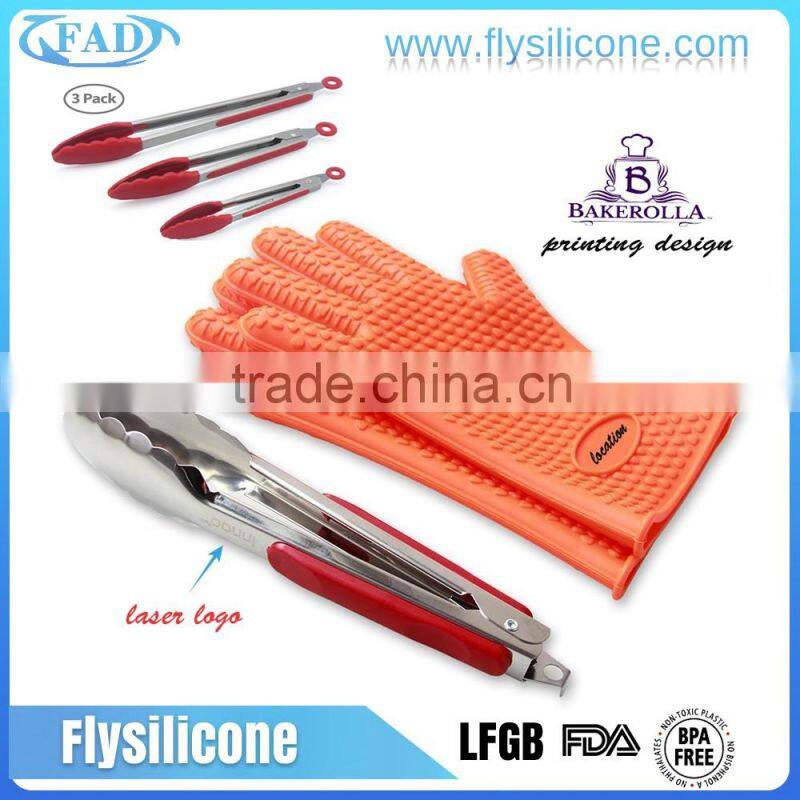 Home & Garden Utensils 7/9/12 Inch 304 Stainless Steel Grasp Silicone BBQ Tongs