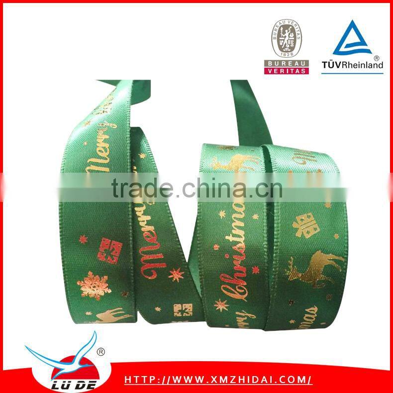 Hotselling polyester ribbon with printing for decoration, printed ribbon for chrismas