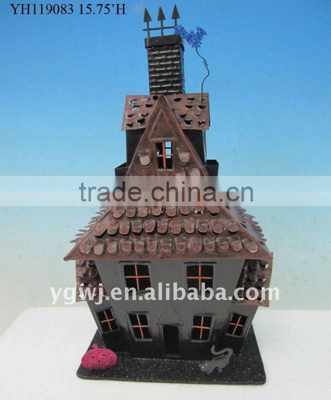 handpainted metal halloween pumpkin man decoration