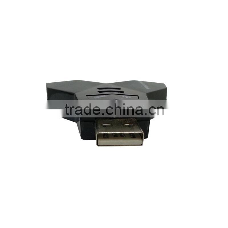 Double Sound Card Virtual 7.1 Channel USB 2.0 Audio Adapter Dual Microphone and Headset 7.1Ch 3D Audio Sound Card