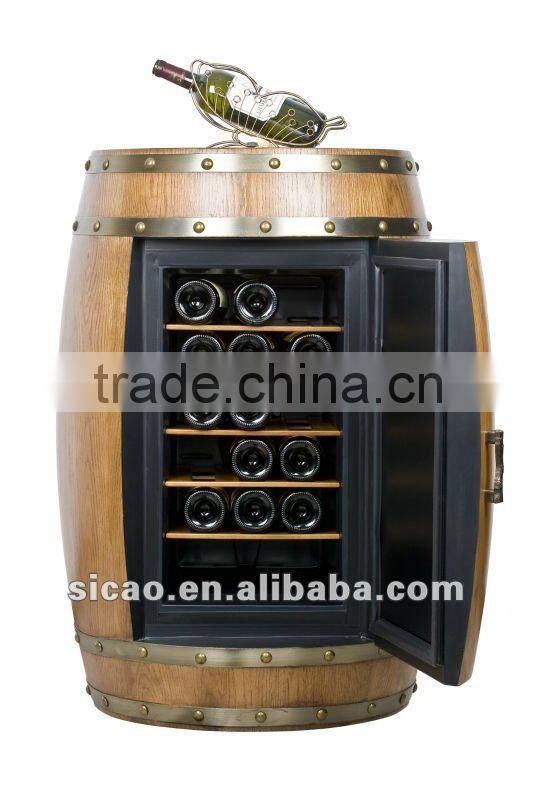 New design 18 bottles Oak wooden barrel wine cooler