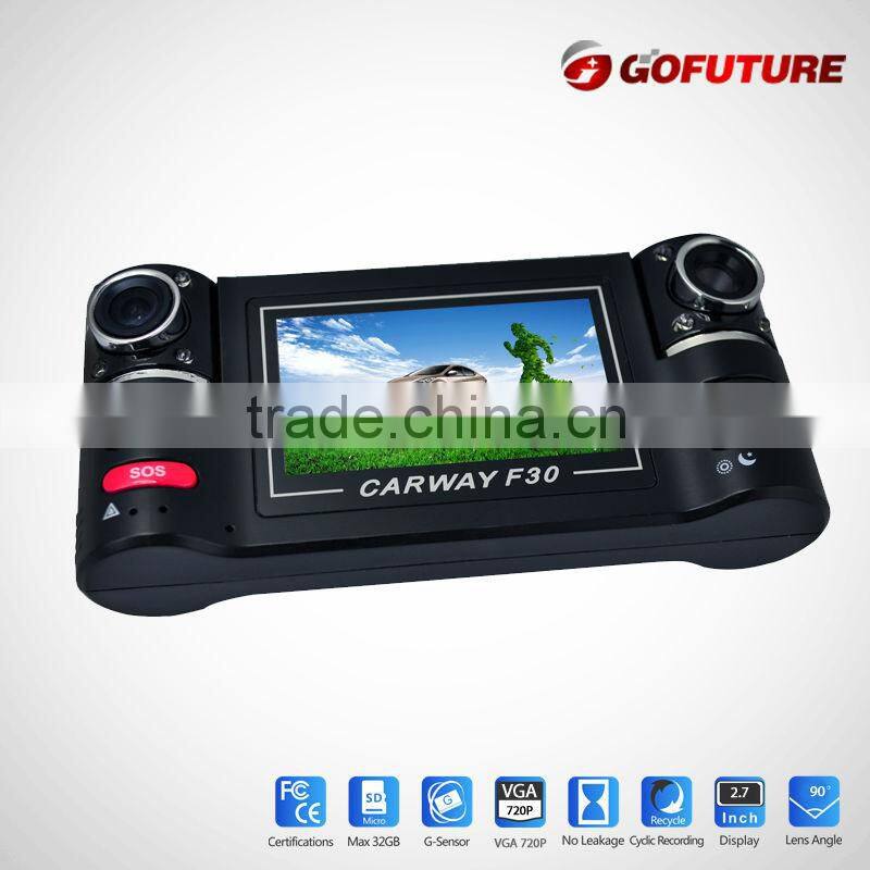 Full 1080p hd G-sensor GPS dual camera rear camera x3000 2.0"colorful screen car camera motion sensor