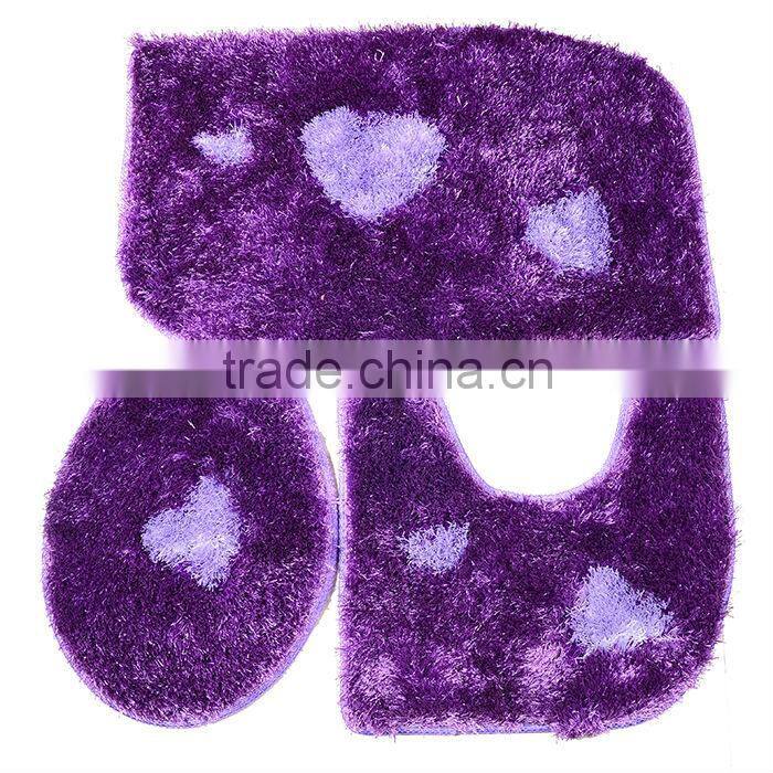 shaggy silk polyester carpet for bath room