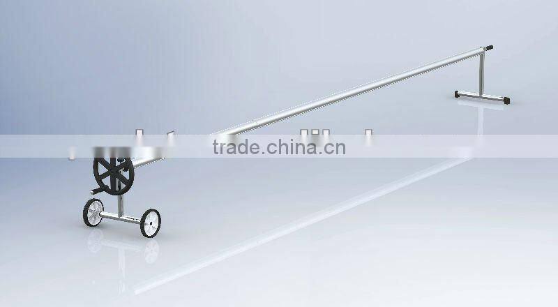 P1820 swimming pool cover reel witn stainless steel frame and aluminum poles
