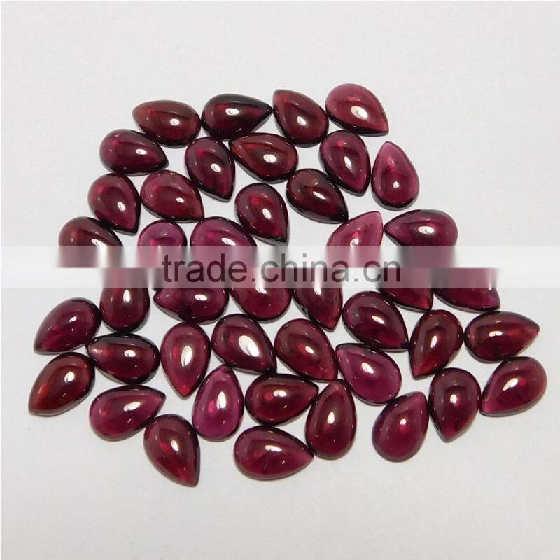 NATURAL GARNET CABOCHON GOOD COLOR & QUALITY 6X9 MM PEAR LOT
