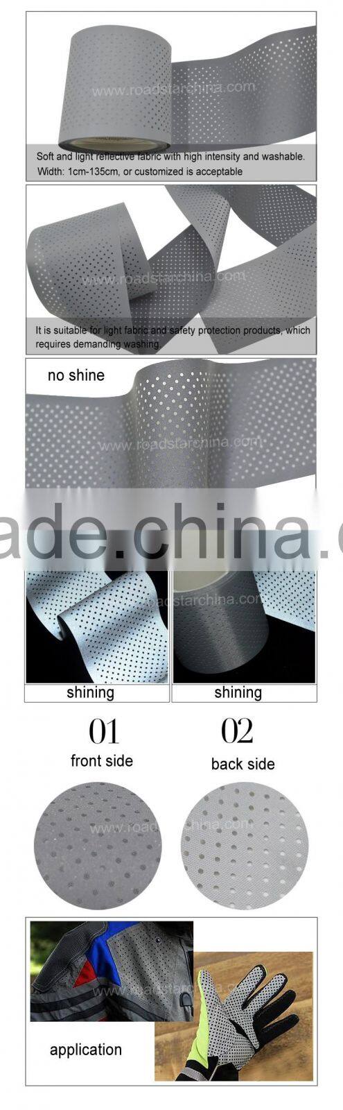 EN471 class 2 round holes reflective polyester fabric for apparel