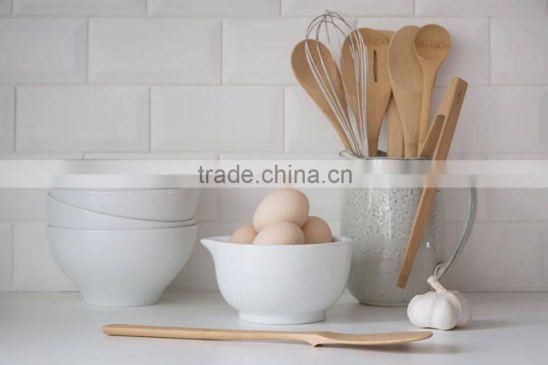 Bamboo and Wooden Spoon Utensil Set with Bonus Tongs