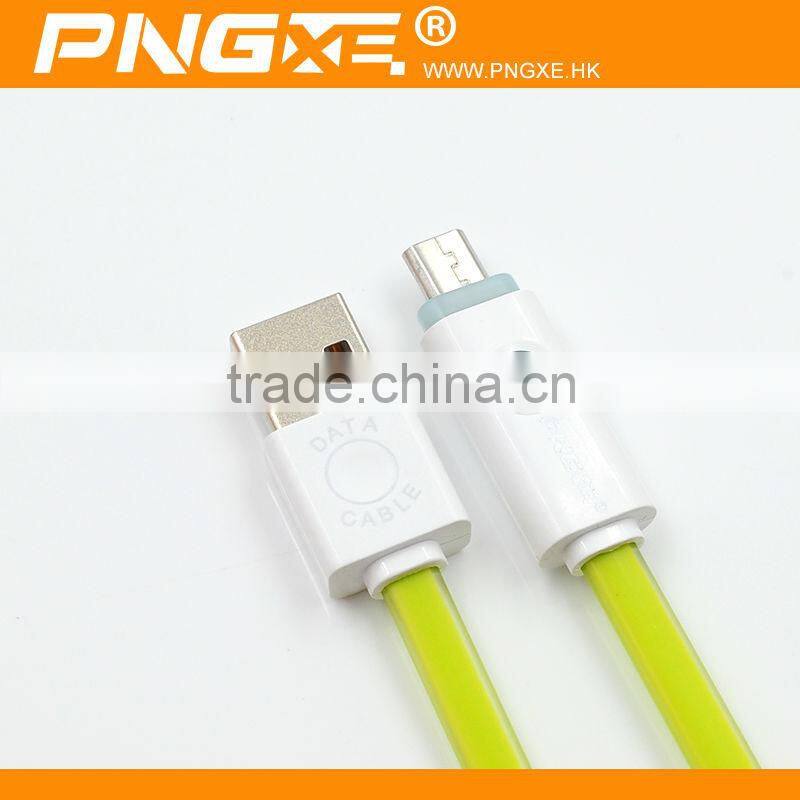 Factory price 1m colorful mobile phone led USB data cable for samsung s5