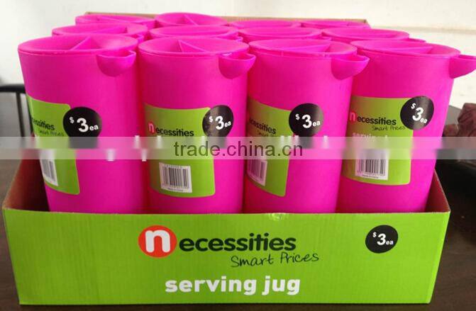 1.5L plastic Serving jug Water jug Water pitcher (Pink) in display box packing #TG1009EG
