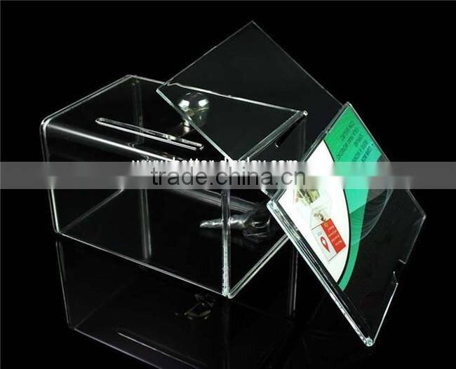 wholesale acrylic donation box with lock