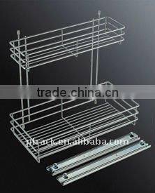 Kitchen hanging 2 layers metal shelving P-0512