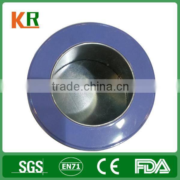 round tin can with clear window